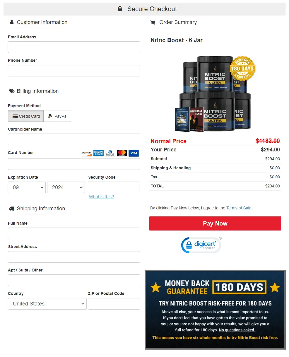 Nitric Boost Ultra order Price